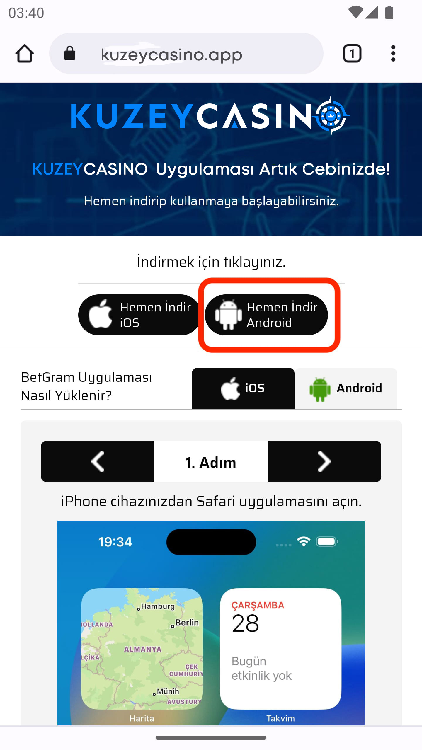 KuzeyCasino Mobil Tanıtım - Adım 4
